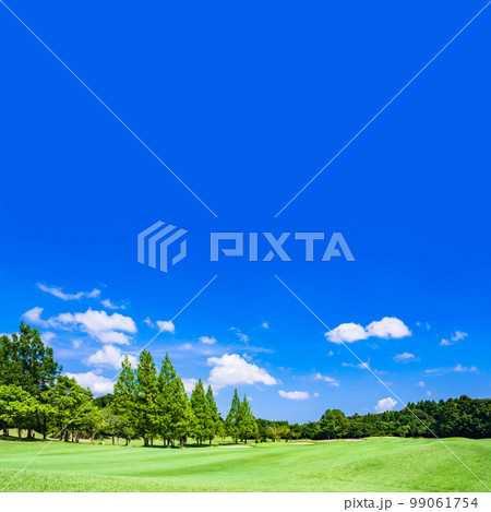 コロナ禍 で レジャー として 人気 が 高まっている ゴルフ　【 ゴルフ場 の イメージ 】 99061754