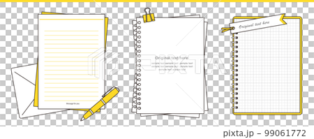 Set of design frames for stationery, notebooks, and memos that can be used with original text 99061772
