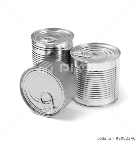 Different Tin Cans Isolated, Preserve Template Mockup, Metal Milk Package Group, Aluminum Containers 99062240