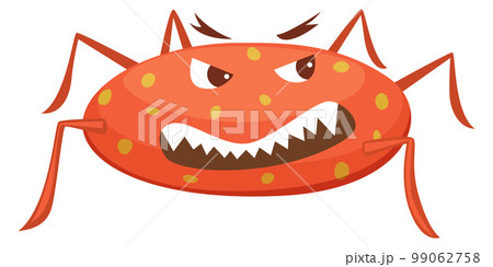 Evil microbe character. Cartoon flu disease bacteria 99062758