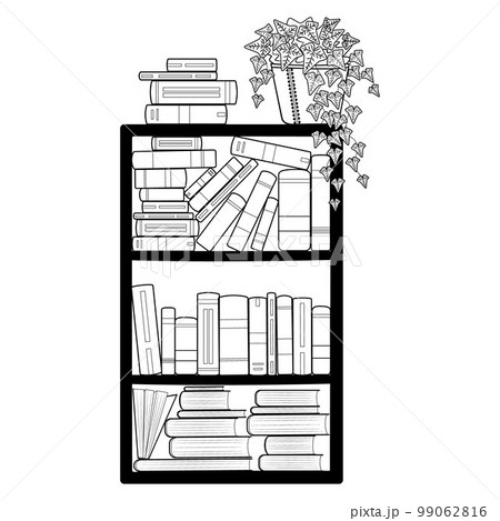 Book bookcase black outline Book bookcase black outline 99062816