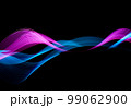 Magic waves banner design. Technology neon blue and pink lines on black background. 99062900
