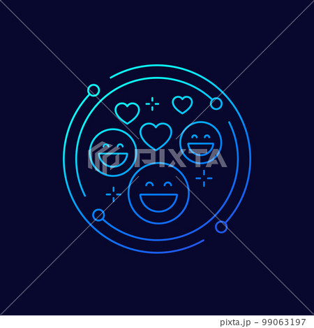 positive, good feedback icon, linear design 99063197