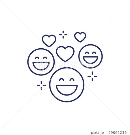 positive, good feedback line icon 99063236