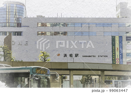 水彩画風 浜松駅 メイ・ワン 静岡県浜松市 水彩画風 浜松駅 メイ・ワン 静岡県浜松市 99063447