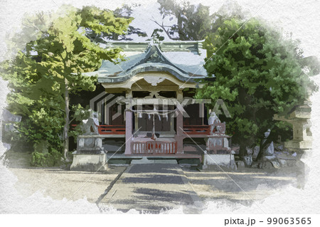 水彩画風 浜松 元城町東照宮 拝殿 静岡県浜松市 水彩画風 浜松 元城町東照宮 拝殿 静岡県浜松市 99063565