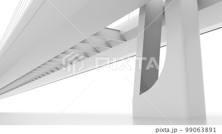 Overpass bridge, white digital model, 3d render 99063891