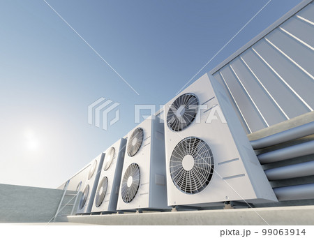 3d rendering of condenser unit or compressor. 3d rendering of condenser unit or compressor. 99063914