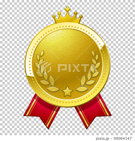 リボン付きゴールドメダル(二又バージョン) 99064147