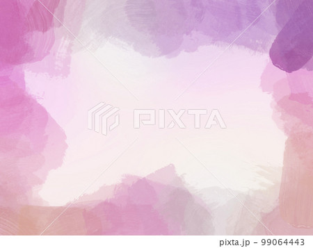 筆タッチで描いた渋い色の枠 紫 99064443