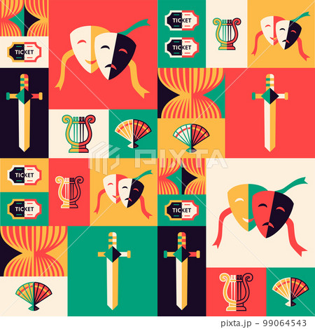 Theater Square Seamless Pattern Theater Square Seamless Pattern 99064543