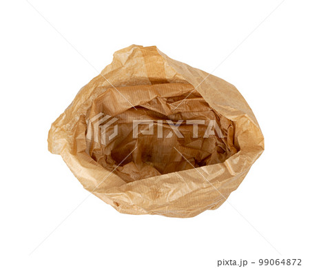 Old Paper Bag Isolated, Crumpled Disposable Ecology Container, Wrinkled Paperbag, Kraft Paper Bag Old Paper Bag Isolated, Crumpled Disposable Ecology Container, Wrinkled Paperbag, Kraft Paper Bag 99064872