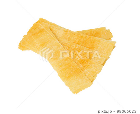 Long Potato Chips Isolated, Crispy Thin Potato Snack Pile, Rectangular Strips Chips, Fast Food Snacks 99065025
