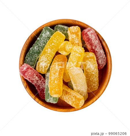 Gummy Candy Pile Isolated, Chewing Colorful Marmalade Sticks, Jelly French Fries Heap, Gelatin Candies Gummy Candy Pile Isolated, Chewing Colorful Marmalade Sticks, Jelly French Fries Heap, Gelatin Candies 99065206