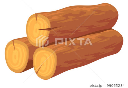 Wooden logs stack cartoon icon. Firewood symbol 99065284