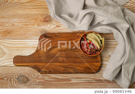 Old Wood Cutting Board Mockup, Vintage Chopping Board Background, Rustic Napkin, Empty Cut Desk Top View Old Wood Cutting Board Mockup, Vintage Chopping Board Background, Rustic Napkin, Empty Cut Desk Top View 99065346