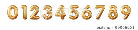 3d Golden Number Balloons 0 to 9. 3d Golden Number Balloons 0 to 9. 99066051