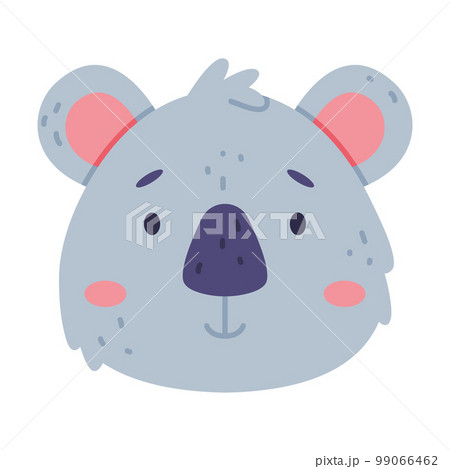 Head of cute baby koala animal. Nursery decoration, card or invitation design cartoon vector illustration 99066462