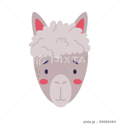 Head of cute baby llama farm animal. Nursery decoration, baby card or invitation design cartoon vector illustration Head of cute baby llama farm animal. Nursery decoration, baby card or invitation design cartoon vector illustration 99066464