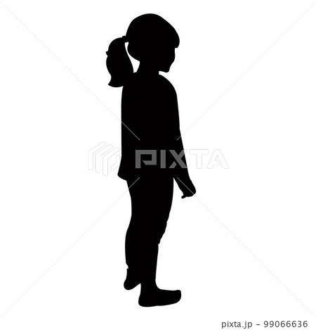 a girl standing body silhouette vector 99066636