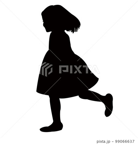 a girl running body silhouette vector 99066637