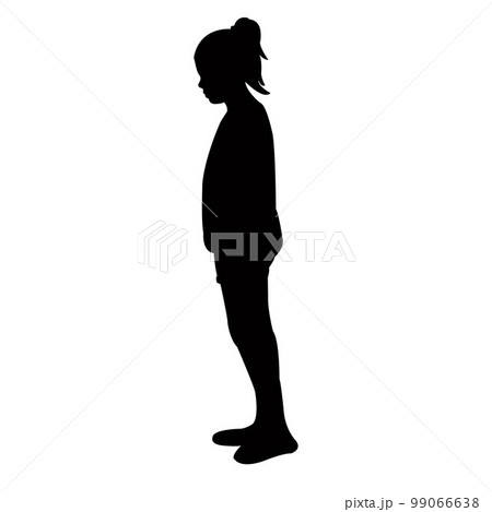 a girl standing body silhouette vector 99066638