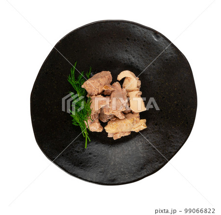 Cod Liver Closeup, Fish Fat Omega-3 Food, Macro Detailed Healthy Seafood Meal, Cod Liver 99066822