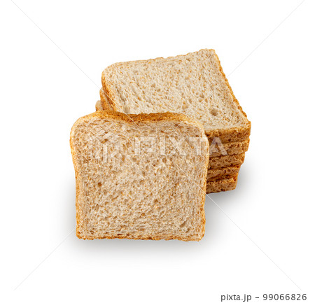 Whole Grain Healthy Sandwich Bread Square Slices Isolated, Supermarket Bread for Toasts, Soft Pieces Whole Grain Healthy Sandwich Bread Square Slices Isolated, Supermarket Bread for Toasts, Soft Pieces 99066826