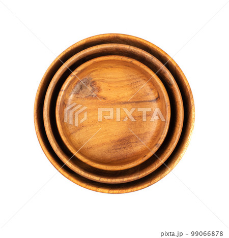 Empty Wood Bowl Isolated, Wooden Bowl on White Background Top View, Rustic Mock Up Empty Wood Bowl Isolated, Wooden Bowl on White Background Top View, Rustic Mock Up 99066878