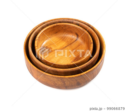 Empty Wood Bowl Isolated, Wooden Bowl on White Background, Rustic Mock Up Empty Wood Bowl Isolated, Wooden Bowl on White Background, Rustic Mock Up 99066879