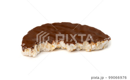 Bitten Puffed Rice Cake with Chocolate Isolated, Rice Diet Bread, Waffle, Cocoa Crackers Bitten Puffed Rice Cake with Chocolate Isolated, Rice Diet Bread, Waffle, Cocoa Crackers 99066976