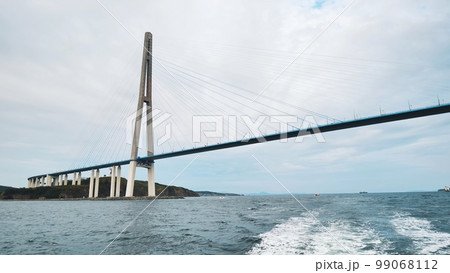 Vladivotok bridge. View from the moving ferry. 99068112