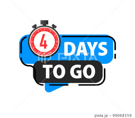 4 Days to go icon. Days Left Badges. Offer countdown date number. Timer, Hourglass icon. 4 Days to go icon. Days Left Badges. Offer countdown date number. Timer, Hourglass icon. 99068359