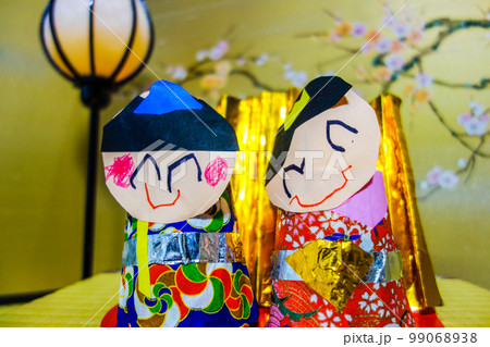 子供が作成した手作り雛人形 子供が作成した手作り雛人形 99068938