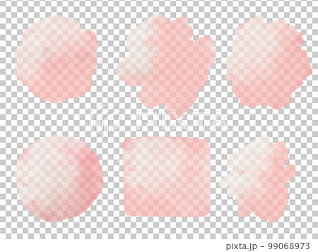 Rough paint frame illustration set drawn with transparent watercolor 99068973