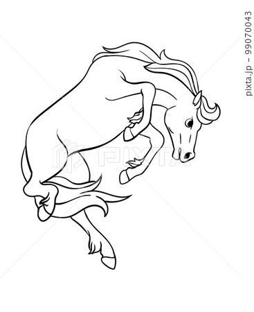 Cowboy Wild Horse Isolated Coloring Page for Kids Cowboy Wild Horse Isolated Coloring Page for Kids 99070043