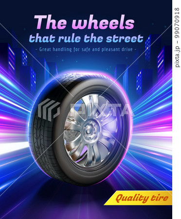 3D futuristic tire ad template 99070918