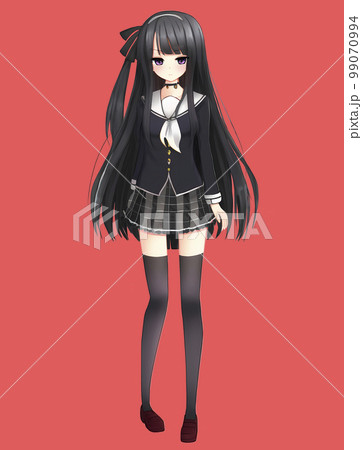 絶対領域あらわなミニスカートandニーハイコーデの女学生「AI生成画像」のイラスト素材 [99070994] - PIXTA