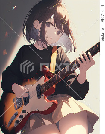 女性がギターを弾く「AI生成画像」　 99071011