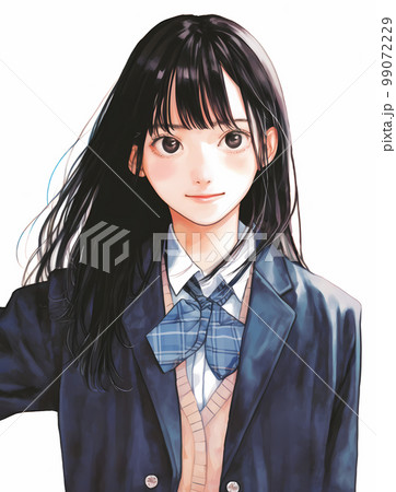 真剣な眼差しでほほえむ女子高生・女子中生 イラスト「AI生成画像」 真剣な眼差しでほほえむ女子高生・女子中生 イラスト「AI生成画像」 99072229