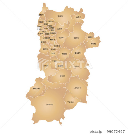 奈良県と市町村地図 奈良県と市町村地図 99072497