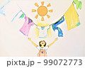 天気の良い朝はお洗濯しましょう 99072773
