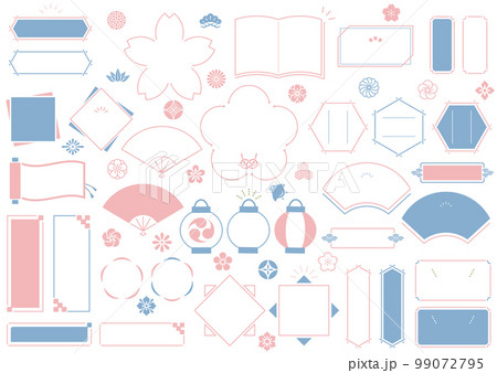 シンプルで使いやすい和風フレームデザイン 99072795