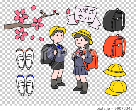 入学式、新一年生イラストセット 99073342