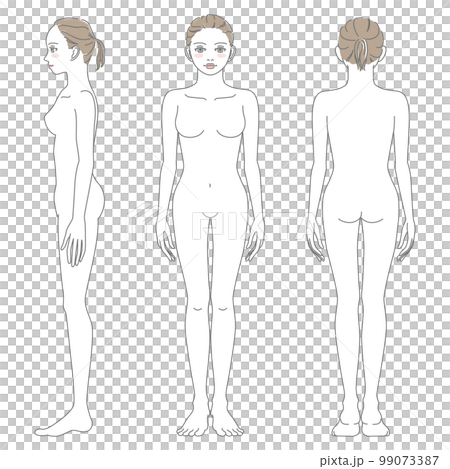 女性　裸　全身イラスト 99073387