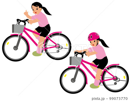 横から見た自転車に乗る女の子 99073770