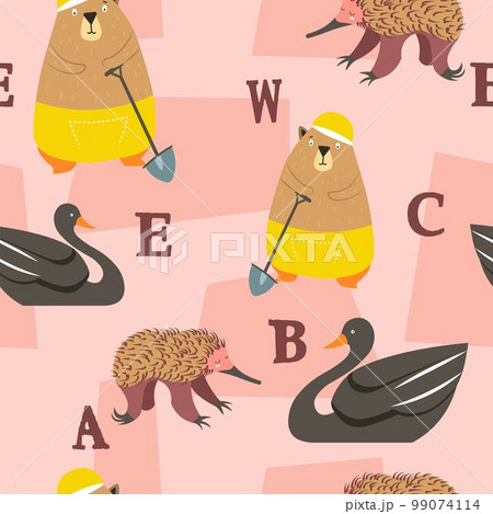 Cute animals with abc letters for learning pattern Cute animals with abc letters for learning pattern 99074114
