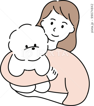 ビジョンフリーゼを抱く女性 ビジョンフリーゼを抱く女性 99074842