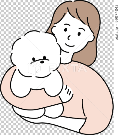 ビジョンフリーゼを抱く女性 ビジョンフリーゼを抱く女性 99074842