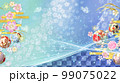 春の花と手毬と蝶々の華やかな和風の背景  99075022